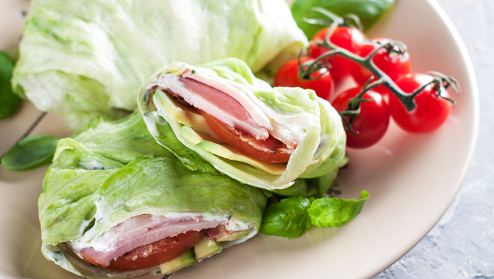 Ham & cheese lettuce roll ups