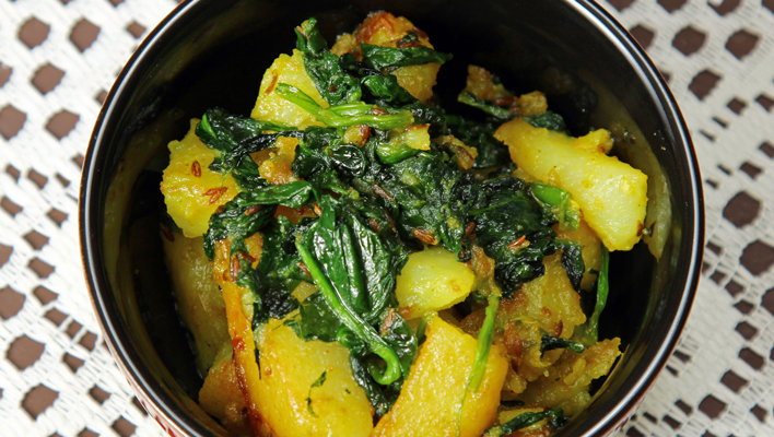 Potato & spinach curry 