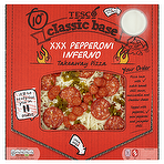 product image - Tesco Classic Base XXX Pepperoni Inferno Takeaway Pizza 385g