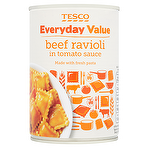 product image - Tesco Everyday Value Beef Ravioli in Tomato Sauce 400g