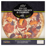 Tesco Finest Wood Fired Paprika Chicken & Chorizo Pizza 427g