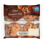 Tesco 4 Chocolate Chip Muffins