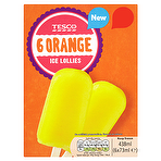 product image - Tesco Orange Ice Lollies 6 x 73ml (438ml)