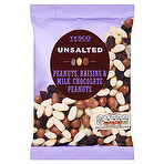 Tesco Unsalted Peanuts, Raisins & Milk Chocolate Peanuts 350g
