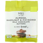 M&S Almond, Hazelnut & Pistachio Milk Chocolate Buttons 30g