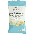 M&S Skinny Salt & Vinegar Baked Potato Crisps 5 x 25g