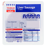 Tesco Value Liver Sausage 16 Slices 200g