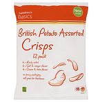 Sainsbury's Basics British Potato Assorted Crisps 12 x 18g Ready Salted Crisps