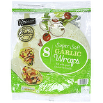 Aldi The Village Bakery 8 Super Soft Garlic Tortilla Wraps 512g