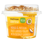 Waitrose Good To Go Mango & Passion Fruit Layered Yogurt with Coconut Granola 170g