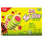 Twister Mini Pineapple, Strawberry, Lemon & Lime Flavour Ice Cream Lolly 8 x 50ml Lemon Core