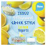 Tesco Whipped Greek Style Lemon Yogurts 4 x 78g (312g)