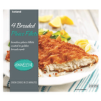 Iceland 4 Whole Boneless Breaded Plaice Fillets 500g