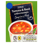 product image - Tesco Tomato & Basil Cup Soup with Croutons 120g