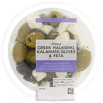 M&S Pitted Greek Halkdiki, Kalamata Olives & Feta 180g