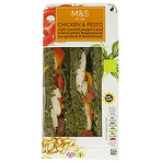 product image - M&S Chicken & Pesto Sandwich with Roasted Peppers on Spinach & Basil Bread