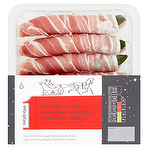 Waitrose 1 Free Range Pork Chipolatas Wrapped in Air Dried Bacon 258g