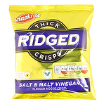 Aldi Snack Rite Thick Ridged Crisps Multipack 6 x 30g - Salt & Malt Vinegar Flavour