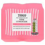 Tesco No Added Sugar Pink Lemonade 4 x 330ml