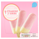 Tesco Strawberry & Banana Yoghurt Lollies 4 x 60ml (240ml)