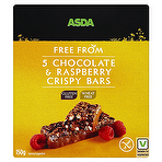 Asda Free From 5 Chocolate & Raspberry Crispy Bars 150g