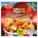 Birds Eye Takeaway Feasts Family Variety Box 32 Pieces 390g Crispy Chicken Dippers