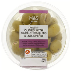 M&S Stuffed Olives with Garlic, Pimento & Jalapeno 170g