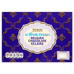 Tesco 10 Fresh Cream Belgian Chocolate Eclairs