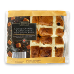 Aldi Specially Selected 4 Hand Finished Salted Caramel & Chocolate Hot Cross Buns 