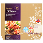 Sainsbury's Taste the Difference 10 Pork Cocktail Sausages Wrapped in Bacon 210g
