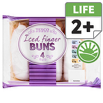 Tesco 4 Iced Finger Buns