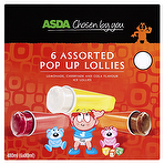 Asda 6 Assorted Pop Up Lollies 6 x 80ml Cherryade Flavour Water Ice