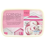 M&S Cornish Clotted Cream Raspberry Ripple Dairy Ice Cream 599g