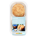 product image - Waitrose 2 Smoked Haddock Fish Cakes with Rich Cheddar Cheese Sauce 290g