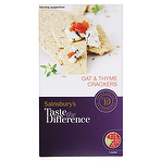 Sainsbury's Taste the Difference Oat & Thyme Crackers 130g