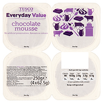 product image - Tesco Everyday Value Chocolate Mousse 4x62.5g