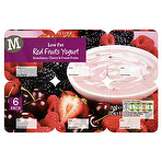 Morrisons Low Fat Red Fruits Yogurt Strawberry, Cherry & Forest Fruits 6 x 125g (750g) Low Fat Strawberry Yogurt