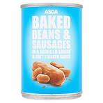 Asda Baked Beans & Sausages in a Reduced Sugar & Salt Tomato Sauce 420g