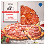 product image - Tesco Stonebaked Italian Kitchen Pepperoni Pizza 304g